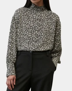 Marc O'Polo Tops Et Blouses|Blouse imprimée fleurs blanc/noir