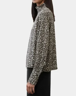 Marc O'Polo Tops Et Blouses|Blouse imprimée fleurs blanc/noir