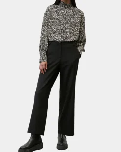Marc O'Polo Tops Et Blouses|Blouse imprimée fleurs blanc/noir