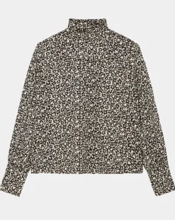 Marc O'Polo Tops Et Blouses|Blouse imprimée fleurs blanc/noir