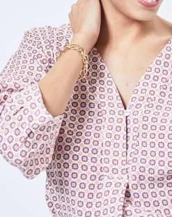 Esprit Tops Et Blouses|Blouse imprimée géométrique blanc/multicolore