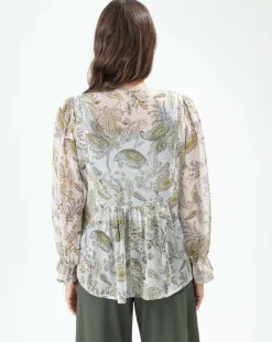 Indies Tops Et Blouses|Blouse Jhalak cachemire argente