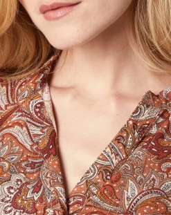 An'ge Tops Et Blouses|Blouse Kasta Vl imprimée marron/rouge