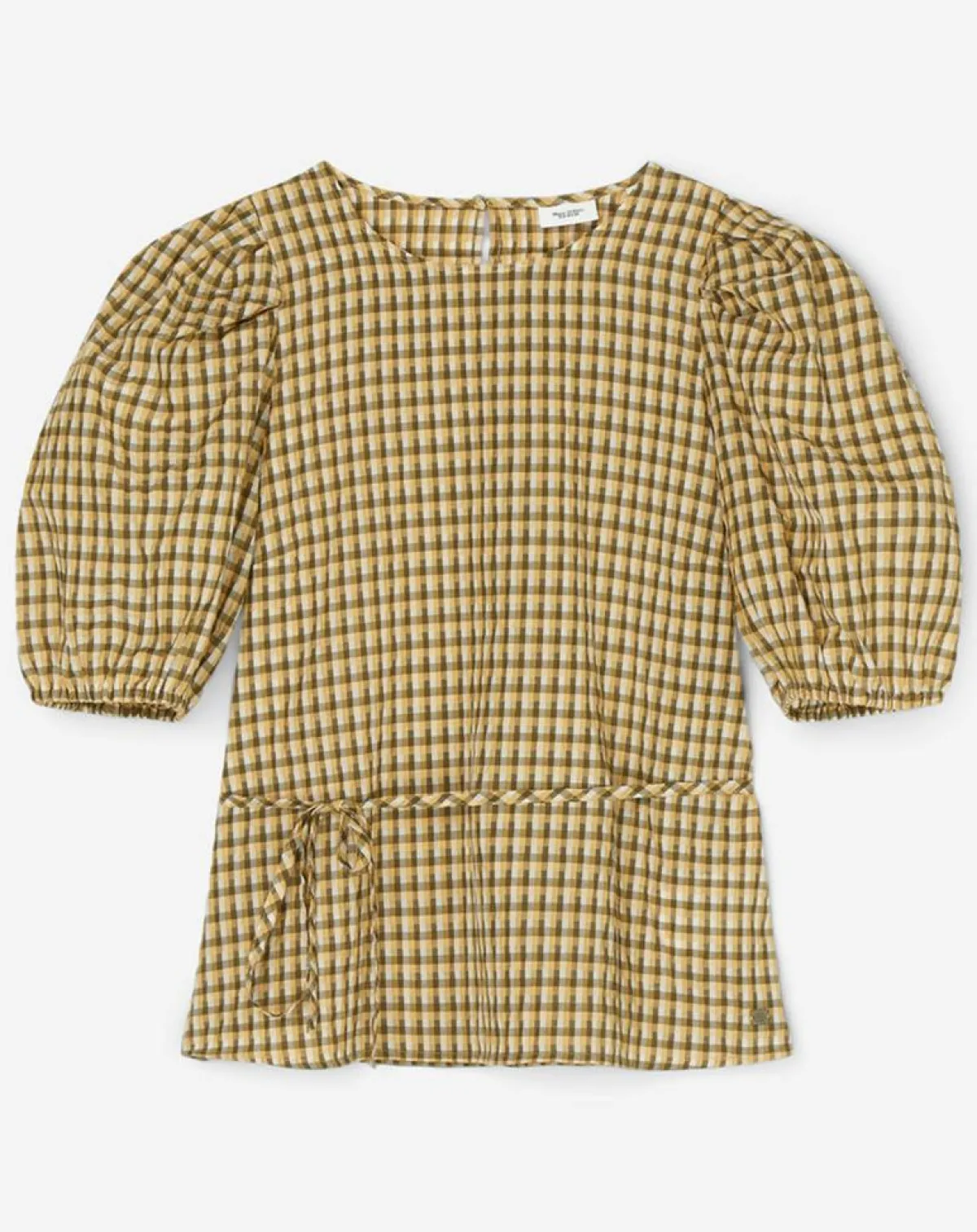 Marc O'Polo Tops Et Blouses|Blouse Kro en Coton mélangé gaufrée moutarde