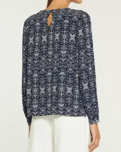 Yerse Tops Et Blouses|Blouse Leandra bleu marine