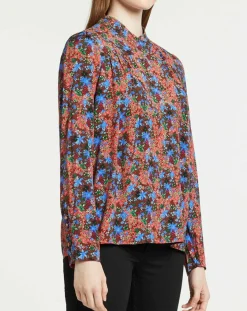 Suncoo Tops Et Blouses|Blouse Livia imprimée marron/bleu