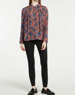 Suncoo Tops Et Blouses|Blouse Livia imprimée marron/bleu