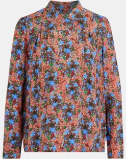 Suncoo Tops Et Blouses|Blouse Livia imprimée marron/bleu