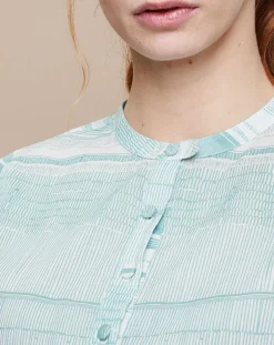 Mare di Latte Tops Et Blouses|Blouse Émeline Estampe menthe clair