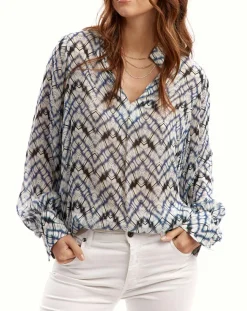 Lauren Vidal Tops Et Blouses|Blouse Mia indigo/écru