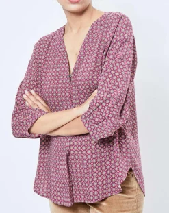 Esprit Tops Et Blouses|Blouse motif Géométrique rouge/multicolore