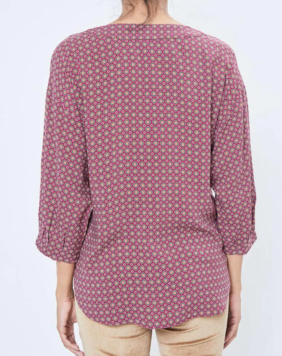 Esprit Tops Et Blouses|Blouse motif Géométrique rouge/multicolore