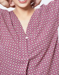 Esprit Tops Et Blouses|Blouse motif Géométrique rouge/multicolore