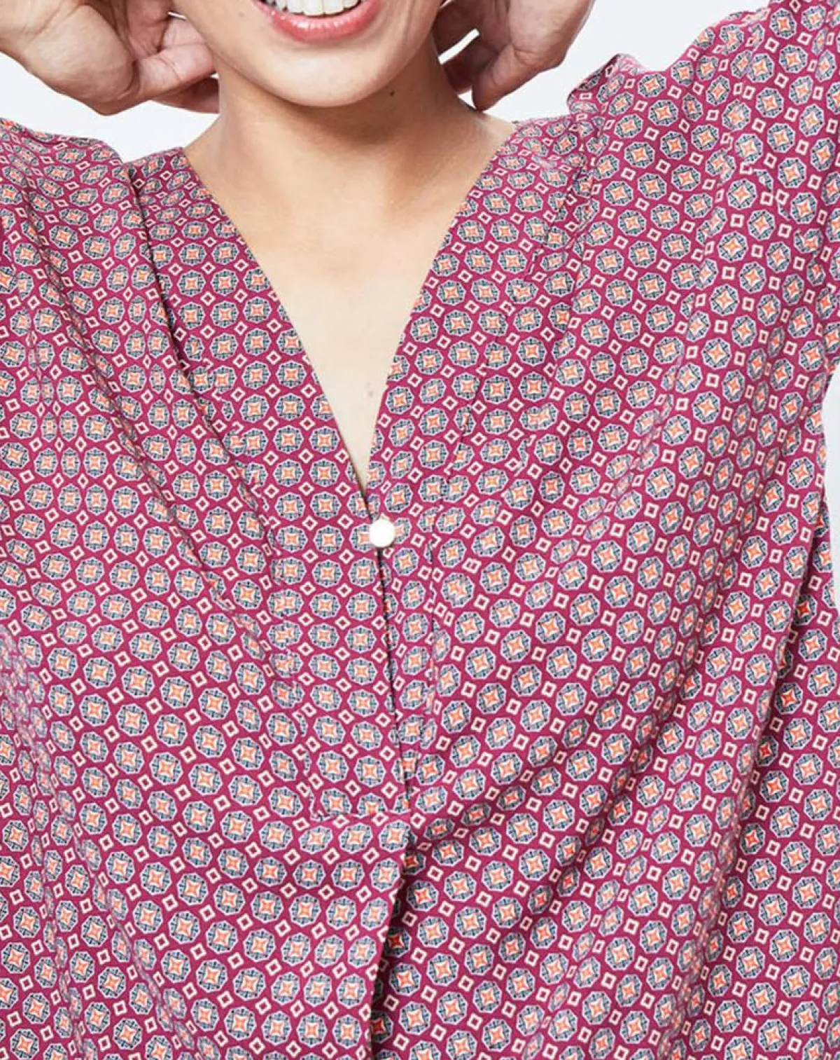 Esprit Tops Et Blouses|Blouse motif Géométrique rouge/multicolore