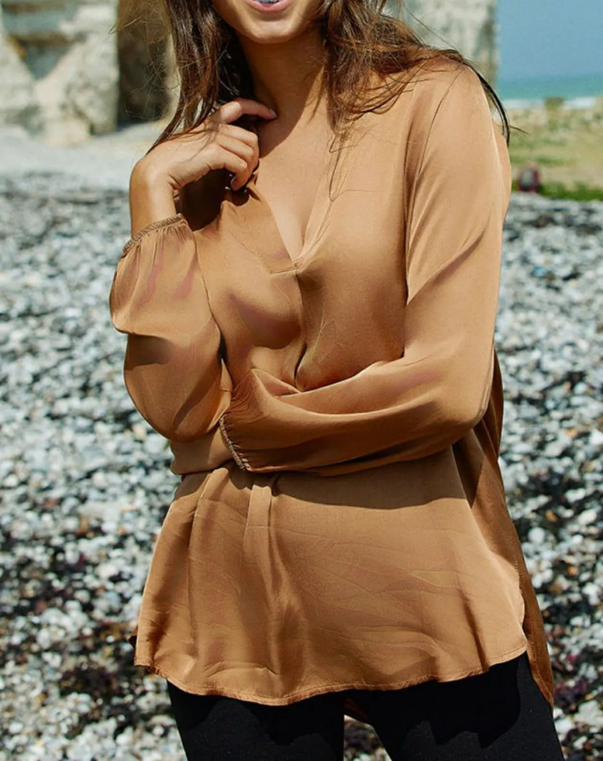 Lauren Vidal Tops Et Blouses|Blouse Nola havane