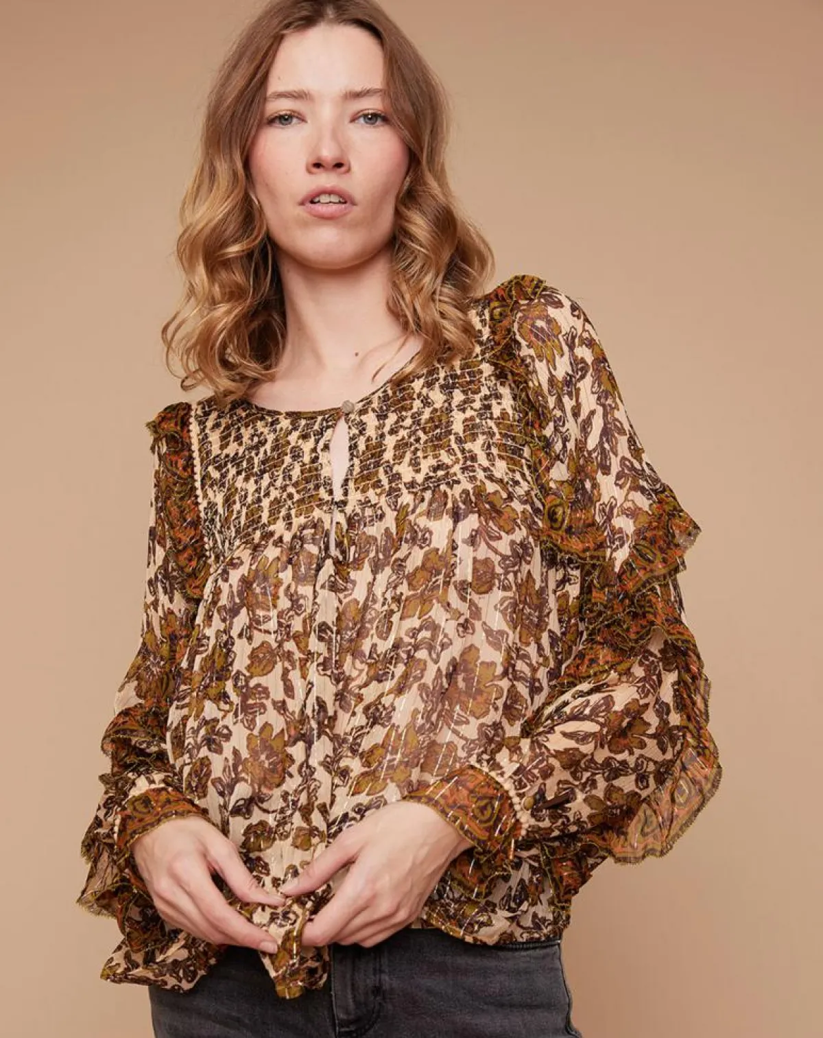 Louizon Tops Et Blouses|Blouse Ottis imprimée vanille