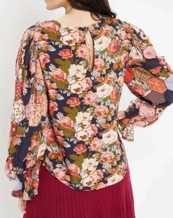 Manoush Tops Et Blouses|Blouse Patchwork encre