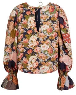 Manoush Tops Et Blouses|Blouse Patchwork encre