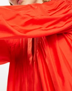 Galeries Lafayette Tops Et Blouses|Blouse plissée Gado rouge