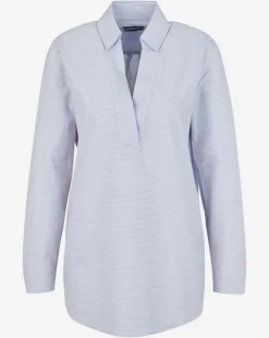 Marc O'Polo Tops Et Blouses|Blouse Popelin rayée bleue