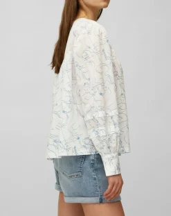 Marc O'Polo Tops Et Blouses|Blouse print sirène blanc/bleu