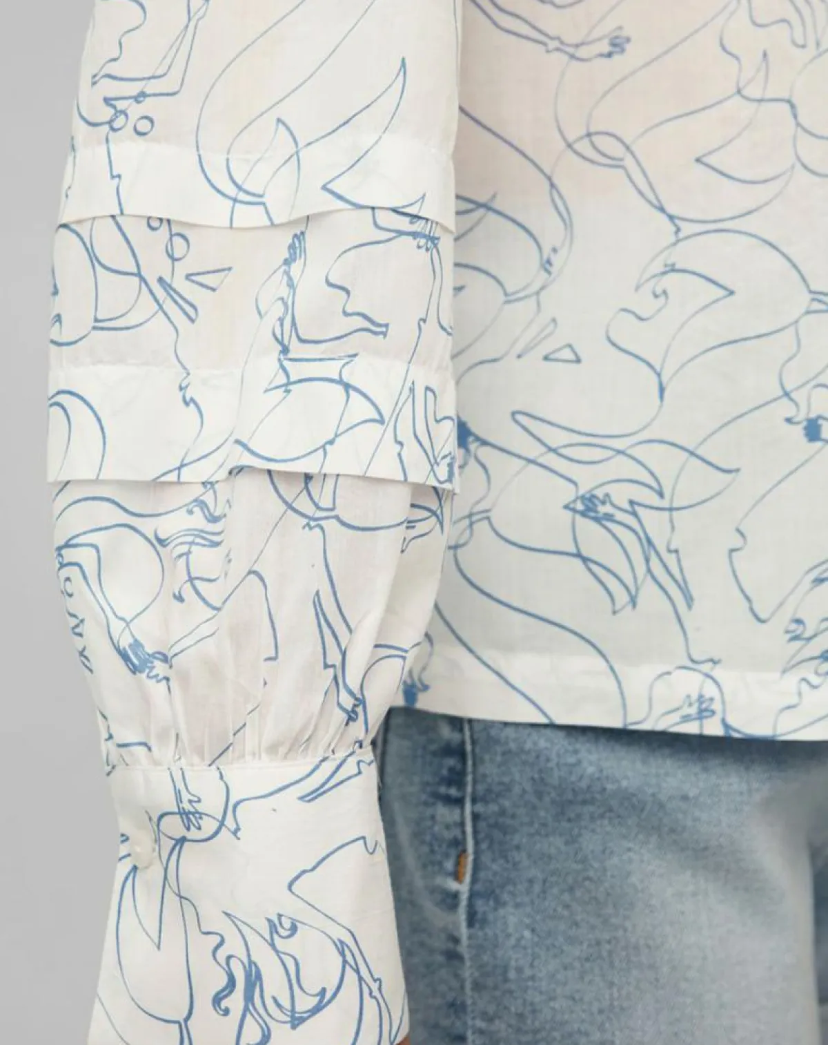 Marc O'Polo Tops Et Blouses|Blouse print sirène blanc/bleu