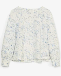 Marc O'Polo Tops Et Blouses|Blouse print sirène blanc/bleu