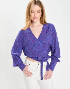 Galeries Lafayette Tops Et Blouses|Blouse Print Tori bleu/violet