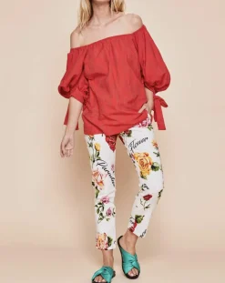 Derhy Tops Et Blouses|Blouse Ralenti texturée manches bouffantes rouge