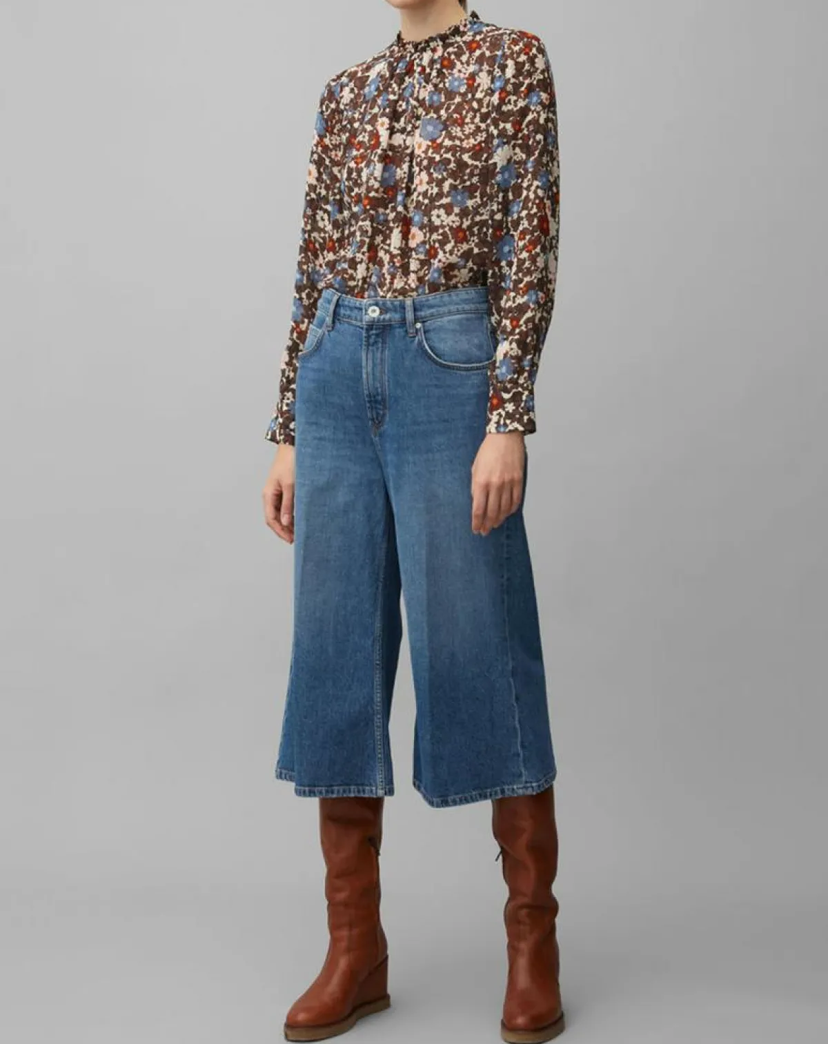 Marc O'Polo Tops Et Blouses|Blouse Romantique Fleur marron/multicolore