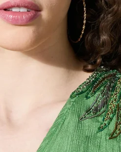 Louizon Tops Et Blouses|Blouse satinée Airbag verte