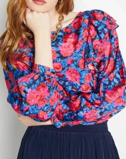 La Petite Etoile Tops Et Blouses|Blouse satinée Lexa rose/bleu