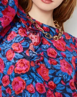 La Petite Etoile Tops Et Blouses|Blouse satinée Lexa rose/bleu