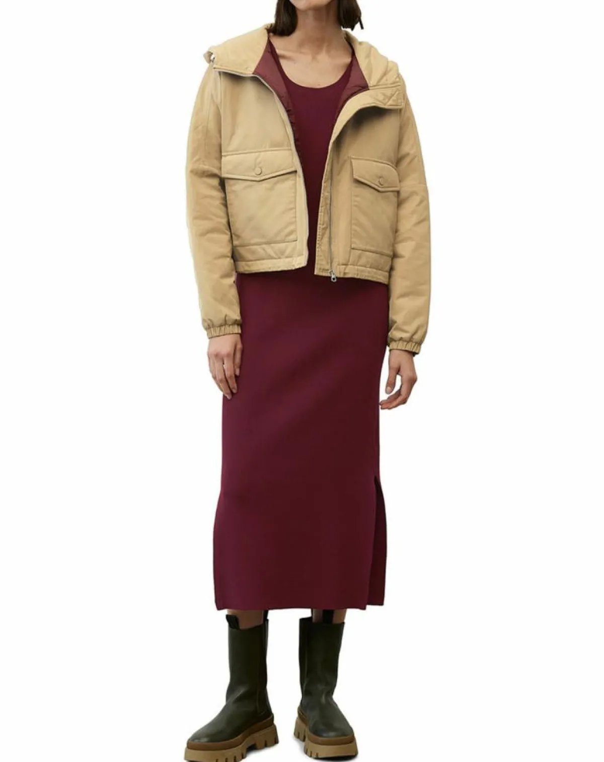 Marc O'Polo Vestes, Blousons|Blouson court à capuche poches zip beige