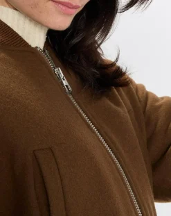 Marc O'Polo Vestes, Blousons|Blouson en Laine mélangée Cropped marron