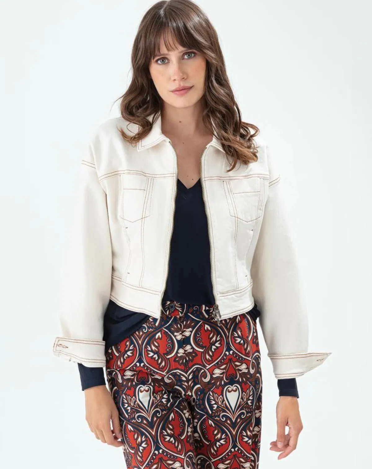 Indies Vestes, Blousons|Blouson Penelope naturel/terracotta