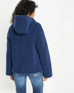 Lou Andrea Vestes, Blousons|Blouson réversible en Fausse Fourrure Short Hood indigo