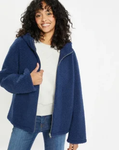 Lou Andrea Vestes, Blousons|Blouson réversible en Fausse Fourrure Short Hood indigo