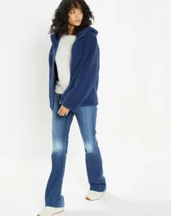 Lou Andrea Vestes, Blousons|Blouson réversible en Fausse Fourrure Short Hood indigo