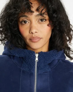 Lou Andrea Vestes, Blousons|Blouson réversible en Fausse Fourrure Short Hood indigo