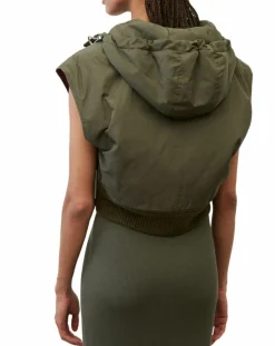 Marc O'Polo Vestes, Blousons|Blouson sans manches court à capuche kaki
