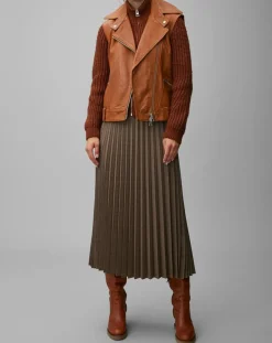 Marc O'Polo Vestes, Blousons|Blouson sans manches en Cuir d'Agneau marron clair