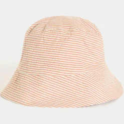 Mapoesie Chapeaux, Bonnets|Bob Nino Tissé Rayé rose saumon/bleu gris
