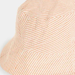 Mapoesie Chapeaux, Bonnets|Bob Nino Tissé Rayé rose saumon/bleu gris