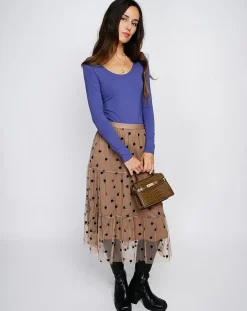 Assuili Lingerie, Nuit|Body en Soie mélangée Clarisse bleu jean