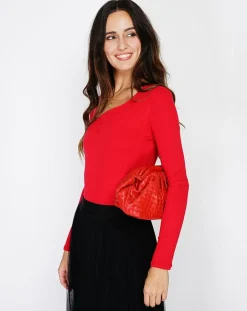 Assuili Lingerie, Nuit|Body en Soie mélangée Madelaine rouge