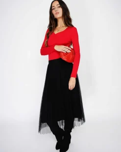 Assuili Lingerie, Nuit|Body en Soie mélangée Madelaine rouge