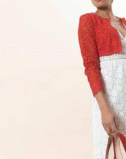 Caroll Vestes, Blousons|Boléro Carly à dentelle rouge
