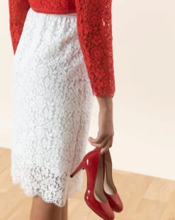 Caroll Vestes, Blousons|Boléro Carly à dentelle rouge