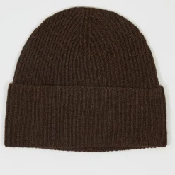 Cashmere Tribu Chapeaux, Bonnets|Bonnet 100% Cachemire maille perle Bonny brownie
